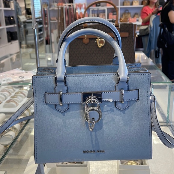 Michael Kors Hamilton Small Satchel Shoulder Crossbody Bag COLOR: Pale Blue - Picture 2 of 16